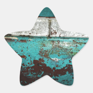 Junk Yard vintage car 50's blauwgroen aqua Ster Sticker