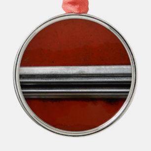 Junk Yard vintage car, Red and Silver Old Paint Metalen Ornament