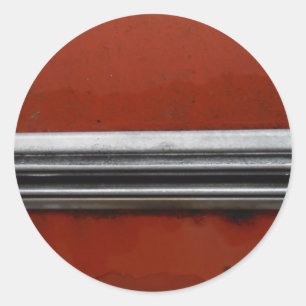 Junk Yard vintage car, Red and Silver Old Paint Ronde Sticker