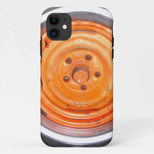 Junk Yard Wheel, oranje zwart-wit Case-Mate iPhone Case (Achterkant)