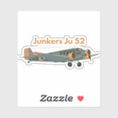 Junkers Ju 52 German WW2 Airplane Sticker (Vel)