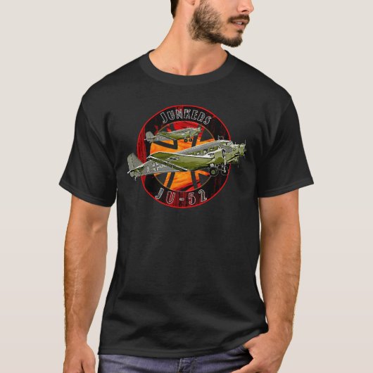 Junkers JU-52 Luftwaffe  Vliegtuig T-shirt (Voorkant)