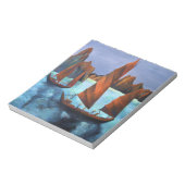 Junks in de aflopende drakenbaai notitieblok (Gedraaid)