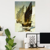 Junks, Wei-hai-wei, China - Bertha Lum - 1922 Poster (Thuiskantoor)