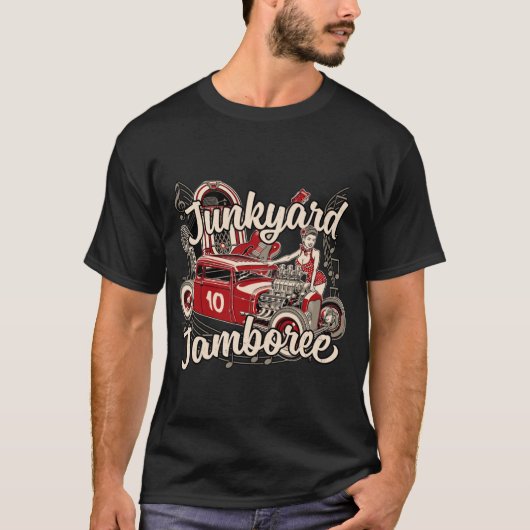 Junkyard Jamboree - Red Hotrod T-shirt (Voorkant)