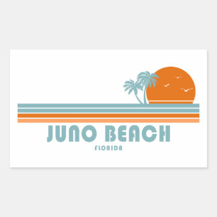 Juno Beach Florida Sun Palm Trees Rechthoekige Sticker