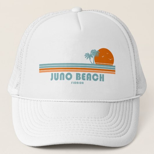Juno Beach Florida Sun Palm Trees Trucker Pet (Voorkant)