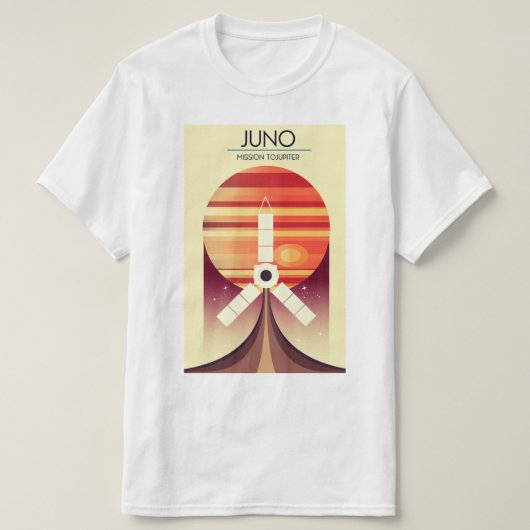 Juno - Missie naar Jupiter Ruimtekunst T-shirt (Design voorkant)
