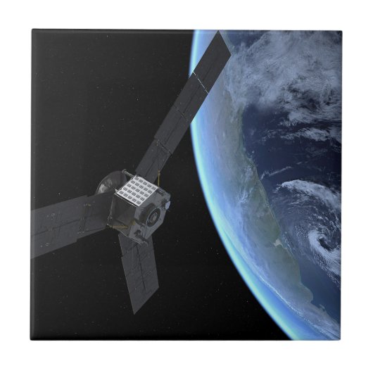 Juno ruimtevaartuig tijdens zijn Earth Flyby Tegeltje (Voorkant)