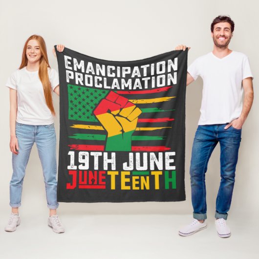 Juntetiende Emancipatie Proclamation Black Freedom Fleece Deken (In situ)