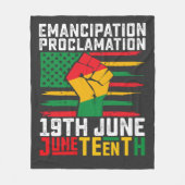Juntetiende Emancipatie Proclamation Black Freedom Fleece Deken (Voorkant)