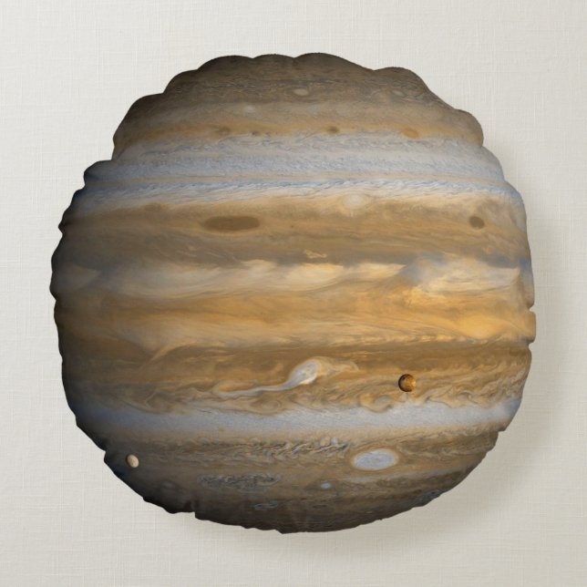 Jupiter - 2 unieke zijdes - rond kussen (Voorkant)
