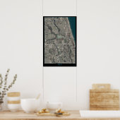 Jupiter, carte satellite poster Floride (Cuisine)