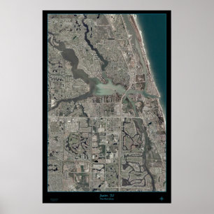 Jupiter, carte satellite poster Floride