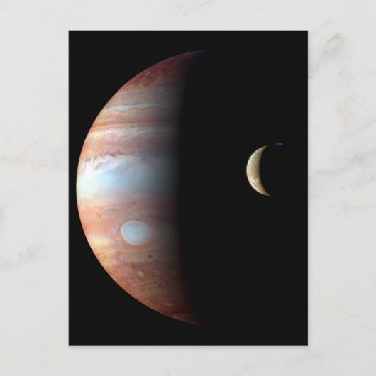 Jupiter en Crescent Moon Briefkaart (Voorkant)