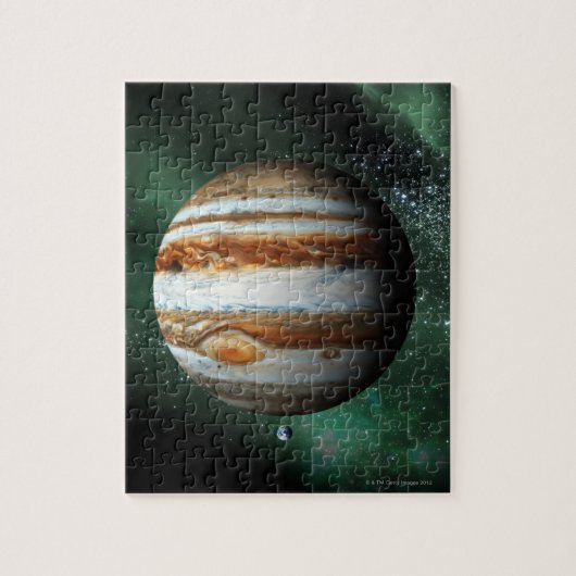 Jupiter en Earth Comparison Legpuzzel (Verticaal)