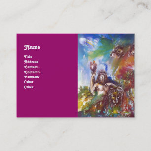 JUPITER en LION, paars wit blauw bruin Visitekaartje