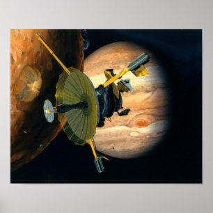 Jupiter en Lo Galileo-sonde Poster