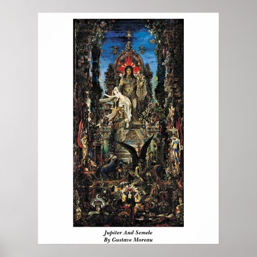 Jupiter en Semele van Gustave Moreau Poster (Voorkant)