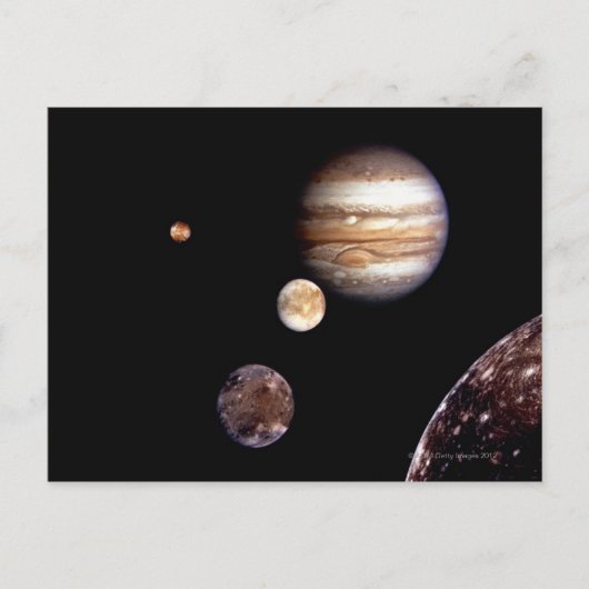 Jupiter en zijn Moons Briefkaart (Voorkant)