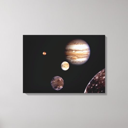 Jupiter en zijn Moons Canvas Afdruk (Voorkant)