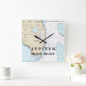 Jupiter FL Latitude - Nautical Chart Vierkante Klok (Huis)