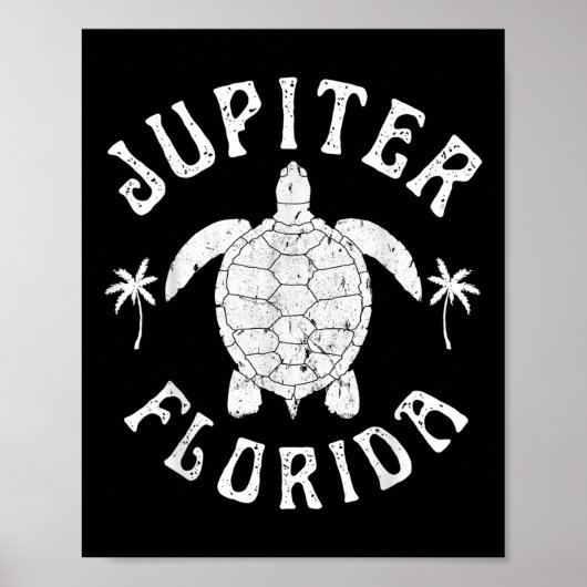 Jupiter Florida Beach Zee Turtle Zomervakantie Poster (Voorkant)