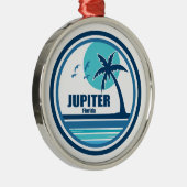 Jupiter Florida Palmboom Vogels Metalen Ornament (Rechts)