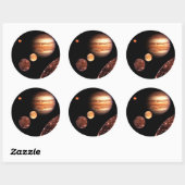 Jupiter Galilean Moons Space & Astronomy Gifts Ronde Sticker (Vel)