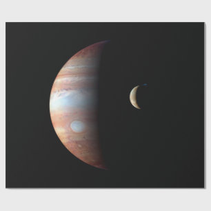 Jupiter Gas Giant Planet & Io Galilean Maan Cadeaupapier