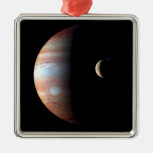 Jupiter Gas Giant Planet & Io Galilean Maan Metalen Ornament