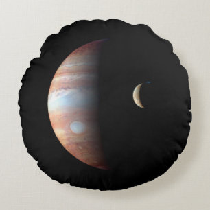 Jupiter Gas Giant Planet & Io Galilean Maan Rond Kussen