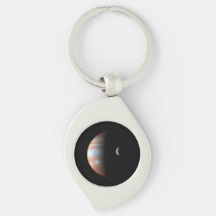 Jupiter Gas Giant Planet & Io Galilean Maan Sleutelhanger