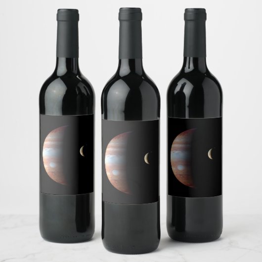 Jupiter Gas Giant Planet & Io Galilean Maan Wijn Etiket (Flessen)