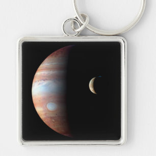 Jupiter Gasreus Planeet & Io Galileïsche Maan Sleutelhanger