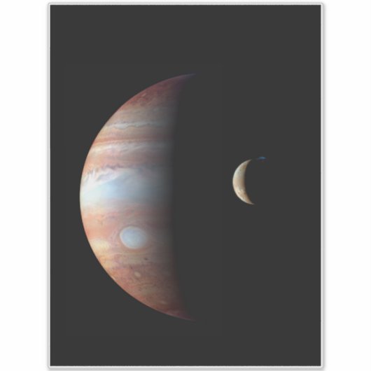 Jupiter Gasreus Planeet & Io Galileïsche Maan Sticker (Voorkant)
