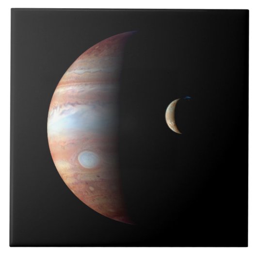 Jupiter Gasreus Planeet & Io Galileïsche Maan Tegeltje (Voorkant)