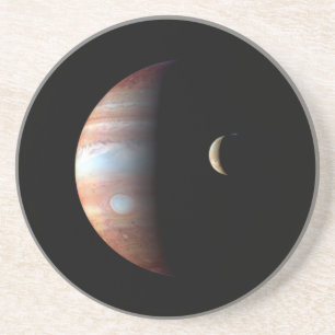 Jupiter Gasreusplaneet & Io Galileïsche Maan Zandsteen Onderzetter