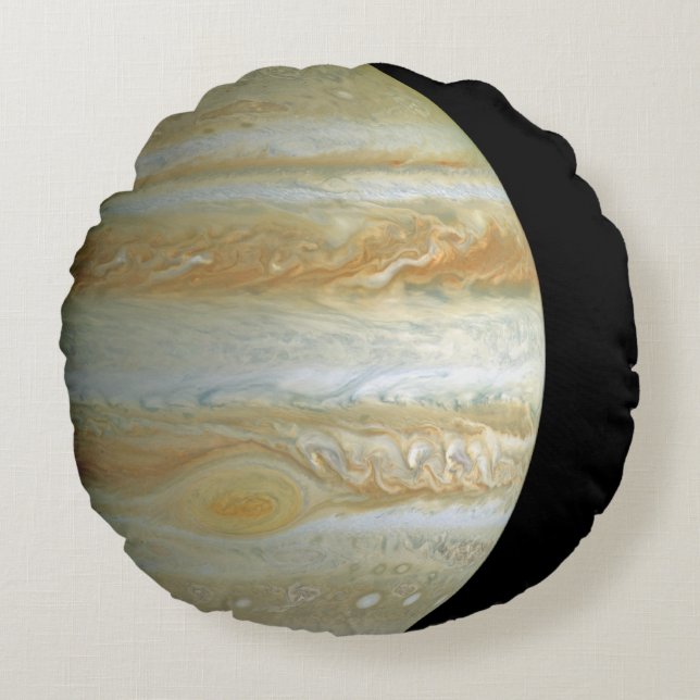 Jupiter Hemisphere Rond Kussen (Voorkant)