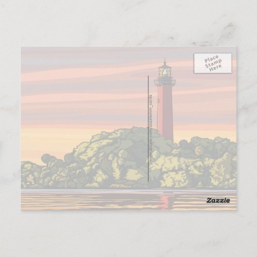 Jupiter Inlet Lighthouse Briefkaart (Achterkant)