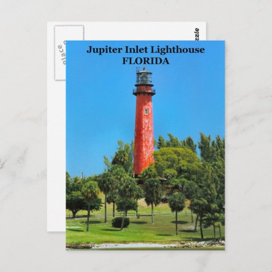 Jupiter Inlet Lighthouse, Briefkaart van Florida (Voorkant / Achterkant)