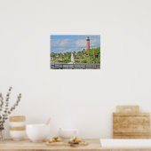 Jupiter Lighthouse en Sailboat Poster (Keuken)