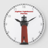 Jupiter Lighthouse Florida Red Black en White Grote Klok (Voorkant)