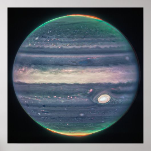 Jupiter Neon Glows | NIRCam | JWST Poster (Voorkant)