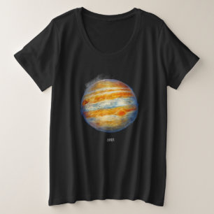 Jupiter Planet Artwork – Kosmische ruimte Illustra Grote Maat T-shirt