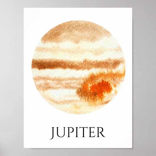 Jupiter Planet Waterverf Poster (Voorkant)