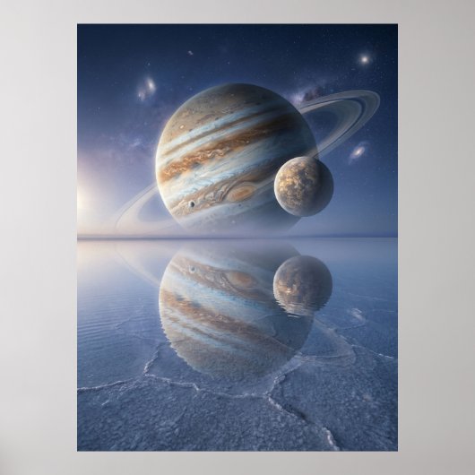 Jupiter Reflectie Ruimtekunst Poster (Voorkant)
