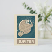 Jupiter Retro Galaxy Satellite Briefkaart (Staand voorkant)