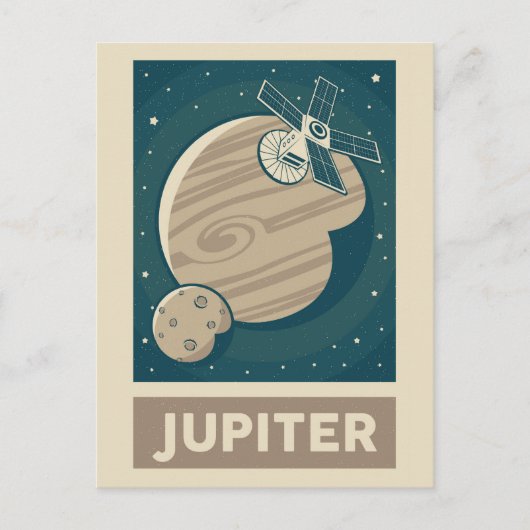 Jupiter Retro Galaxy Satellite Briefkaart (Voorkant)