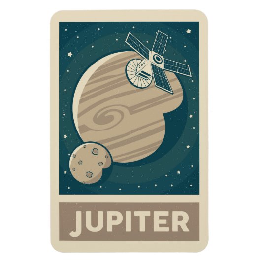 Jupiter Retro Galaxy Satellite Magneet (Verticaal)